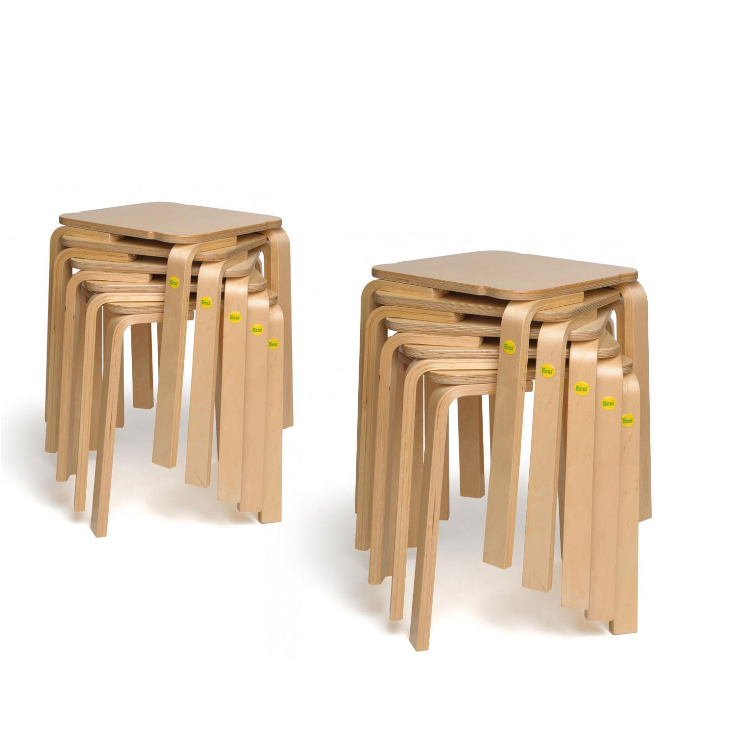 Erzi Hocker aus Formholz, 10er Paket