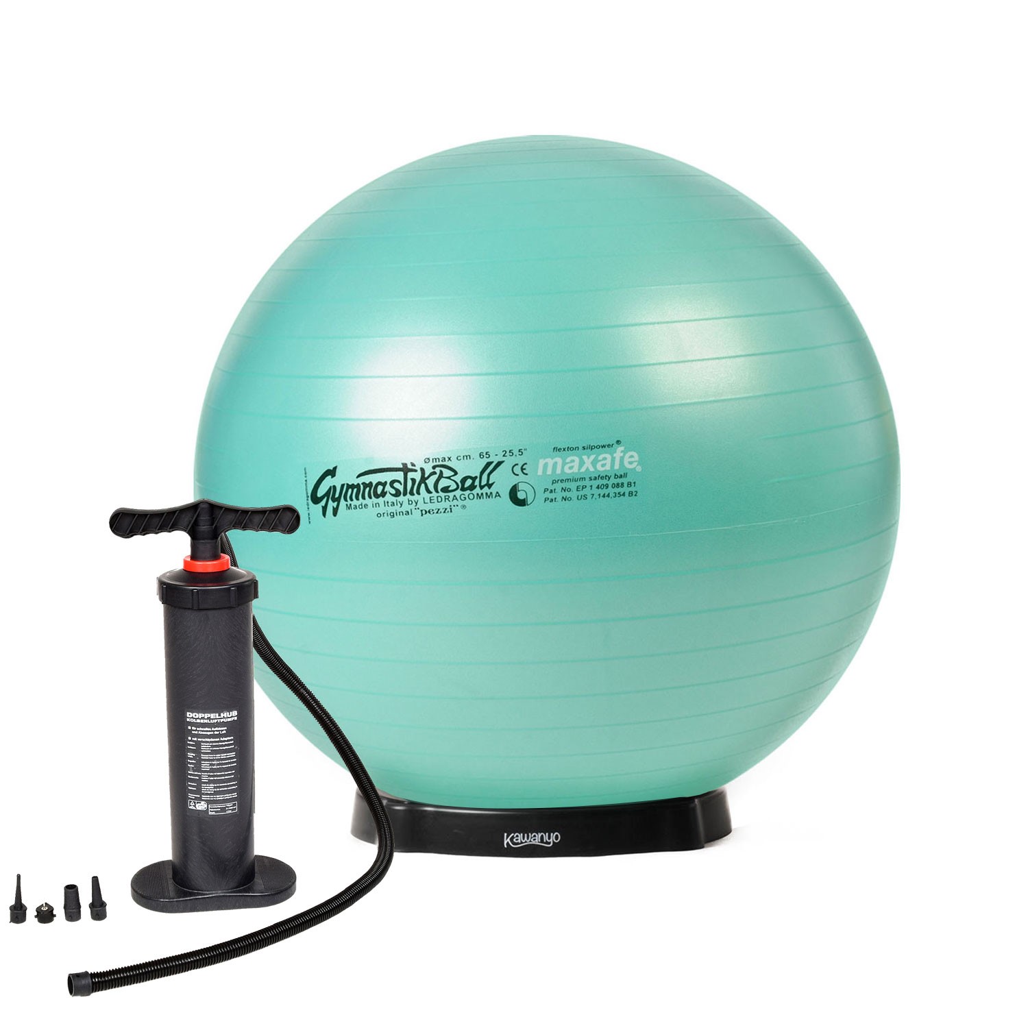 Original Pezzi® Gymnastikball MAXAFE m. Standpumpe u. Ballschale