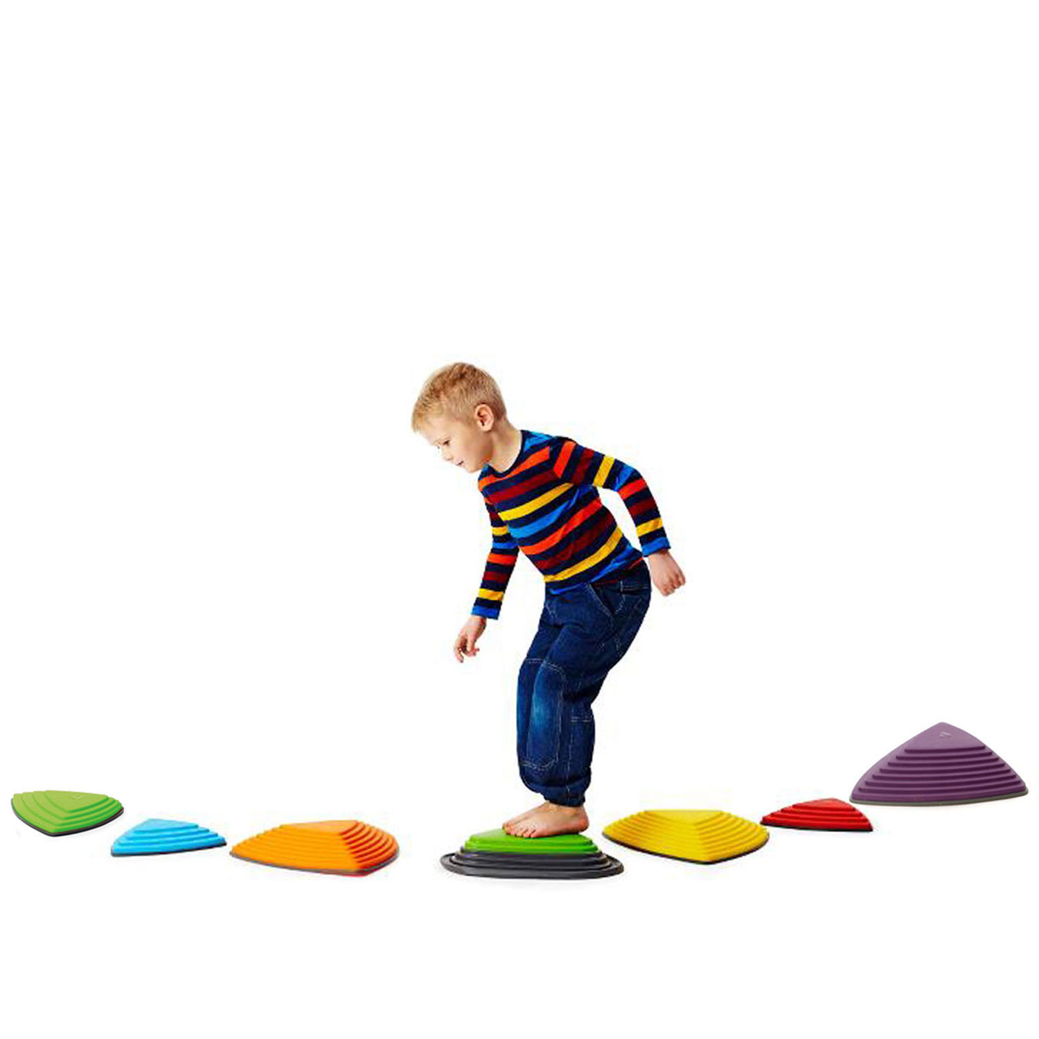 Gonge 6 Flusssteine u. 1 Bouncing River Stone, 7teilig