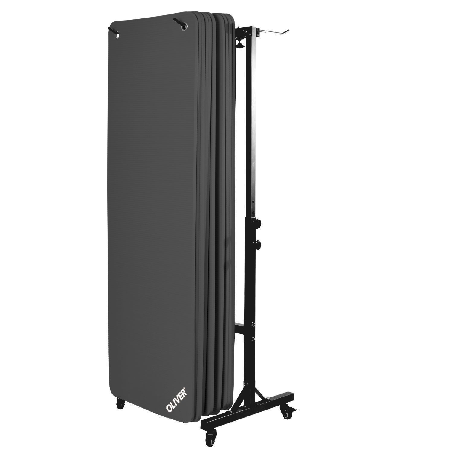 10x Oliver Gymnastikmatte  m. Ösen u. Transportwagen 180 x 60 x 1.5 cm