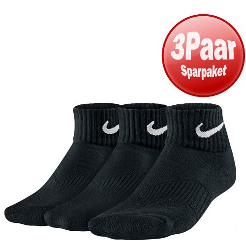 Nike 3erPack Yth Ctn Cush Qtr W/Moist - (Gr. 23-27)